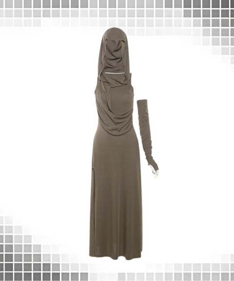 Wasteland style hooded midi dress with sleeves