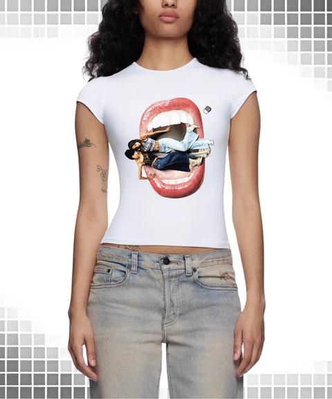 Edgy graphic short-sleeved T-shirt