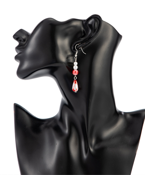 Halloween Blood Drop Pearl Necklace Bracelet Earring Collection