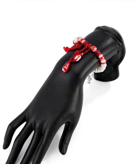 Halloween Blood Drop Pearl Necklace Bracelet Earring Collection
