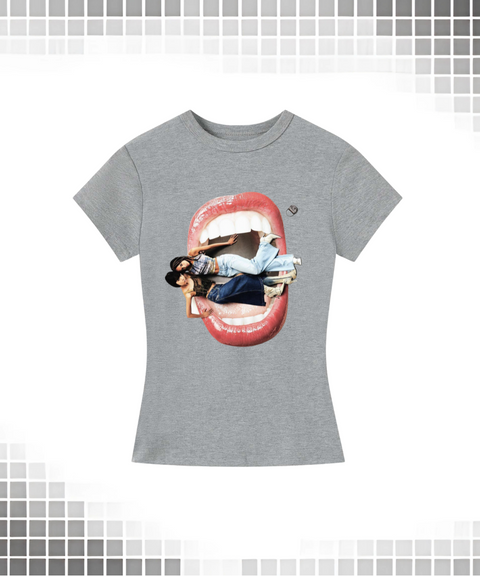 Edgy graphic short-sleeved T-shirt