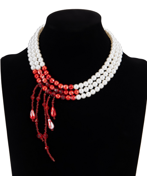 Halloween Blood Drop Pearl Necklace Bracelet Earring Collection