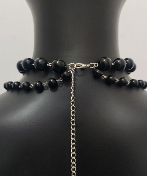 Gothic Beaded Cross Necklace