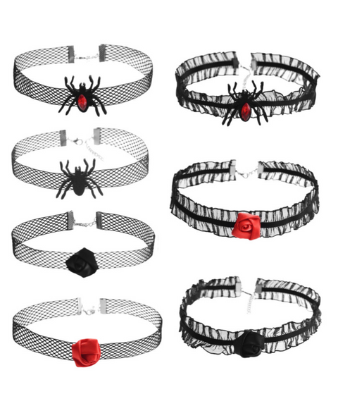 Halloween Spider Lace Collar