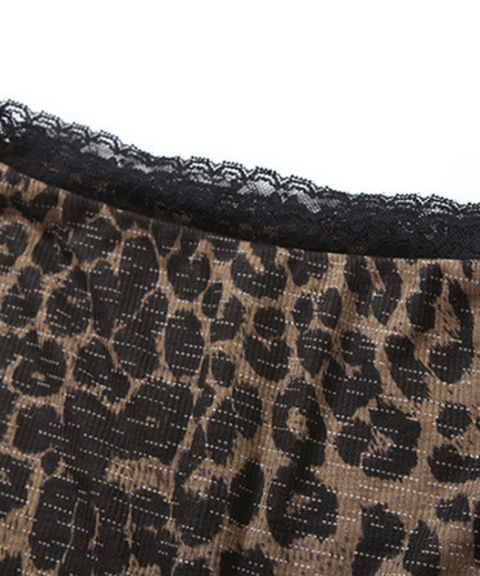leopard print skirt two-piece set