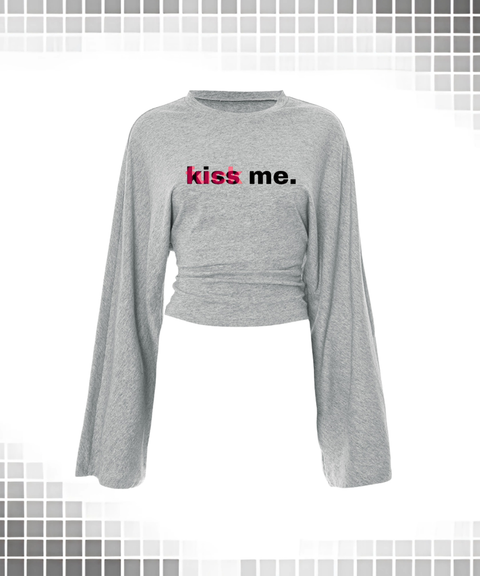 KISS ME slogan vest & T-shirt & sweatshirt
