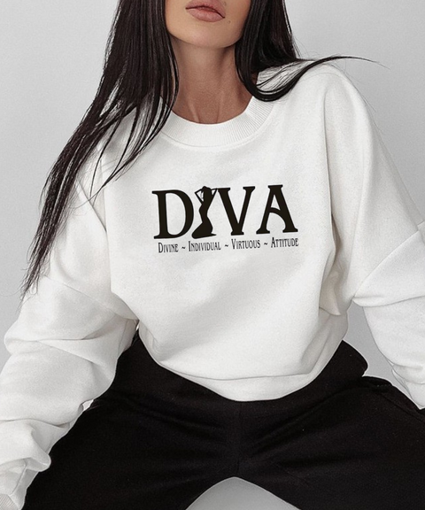 DIVA slogan Y2K vest & off-shoulder sweatshirt & crew neck sweatshirt