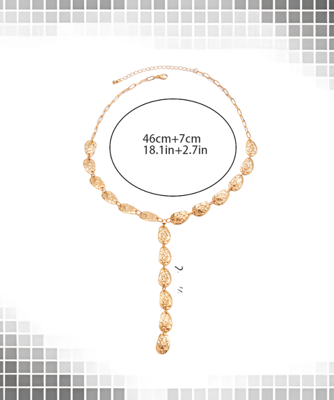 Irregular Y-shaped metal necklace