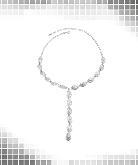 Irregular Y-shaped metal necklace