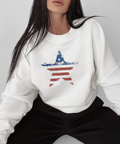 USA slogan Y2K vest & off-shoulder sweatshirt & crew neck sweatshirt