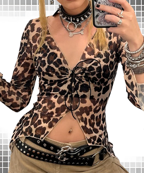 Leopard Print Long Sleeve T-shirt