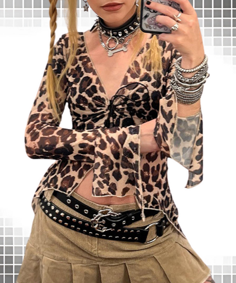 Leopard Print Long Sleeve T-shirt
