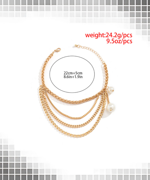 Multi-Layered Tassel Anklet