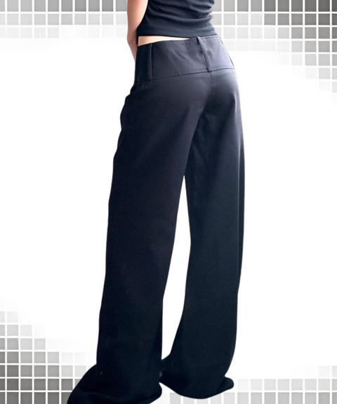 Low-Waist Straight Casual Trousers