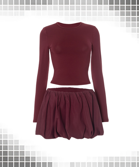 Twisted Top and Bud Skirt Set
