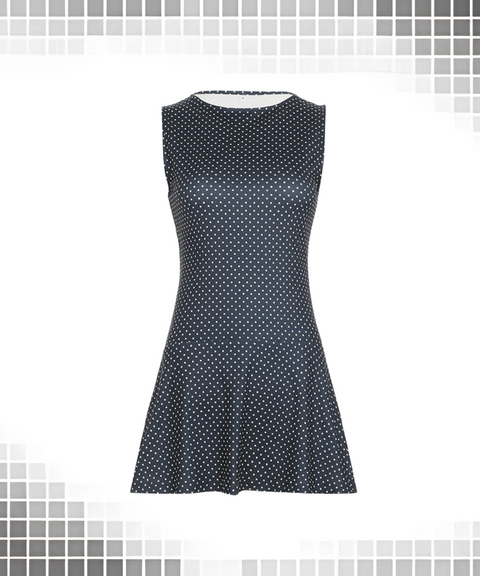Black And White Polka Dot Sleeveless Dress