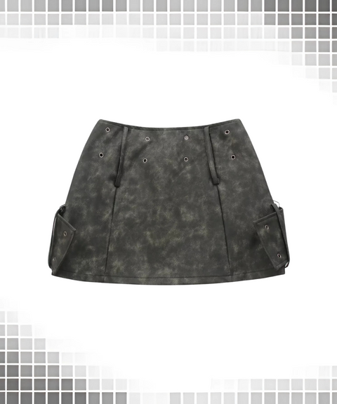 Cross-belt PU Skirt