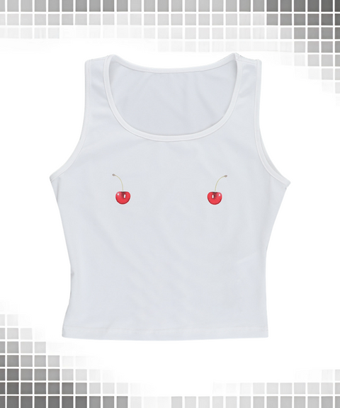 Cherry Sweet Cool Printed Tank Top