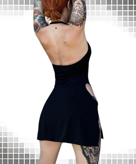 Halter-neck Hollow Short Dress