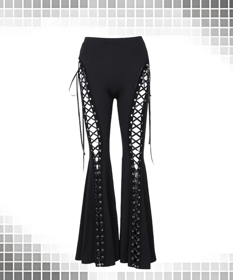 Halloween eyelet flared pants