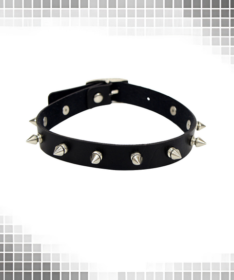 Halloween punk spiked leather collar