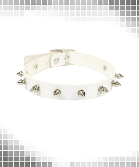 Halloween punk spiked leather collar