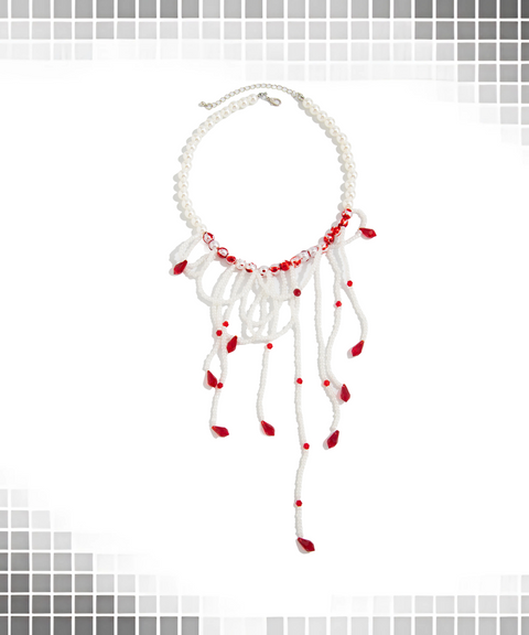 Halloween bloody tassel necklace