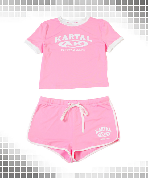 Printed Crop Top And Shorts Set