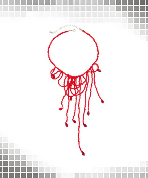 Halloween bloody tassel necklace