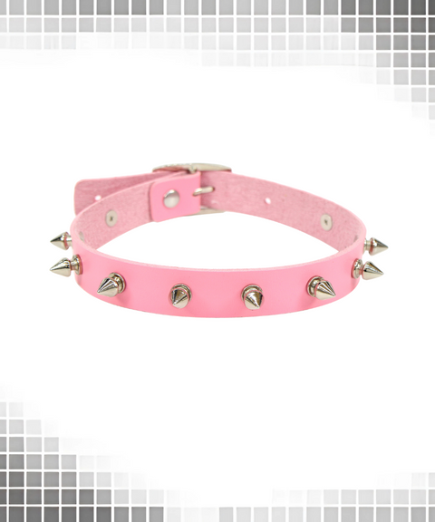 Halloween punk spiked leather collar
