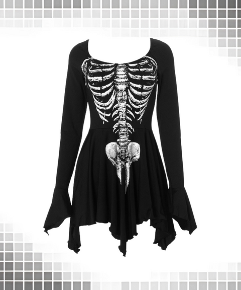 Halloween skull print dress