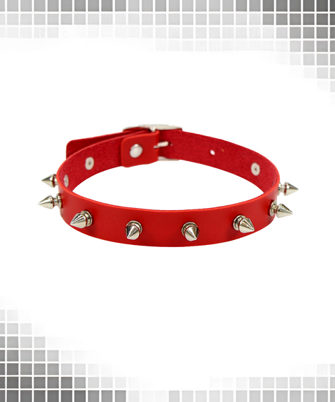 Halloween punk spiked leather collar