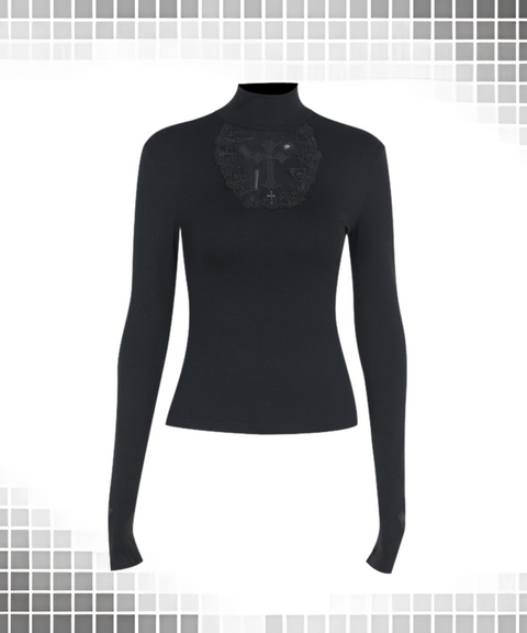 Halloween cross long-sleeved top