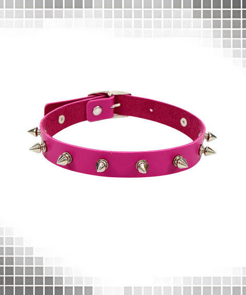 Halloween punk spiked leather collar