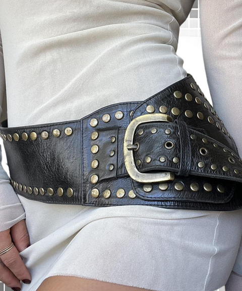 Riveted Leather Waist Belt