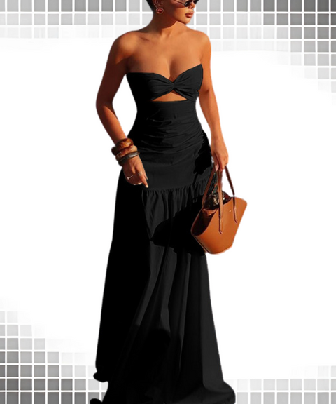 Tube top hollow dress