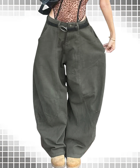 Low-rise vintage workwear style machete trousers