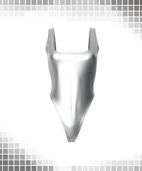 Silver laser bodysuit