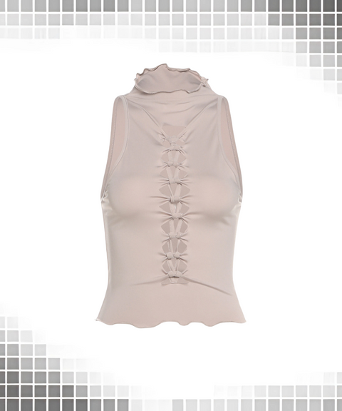 Woven openwork tight vest