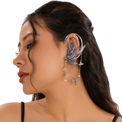 Tassel Butterfly Wing Ear Clips
