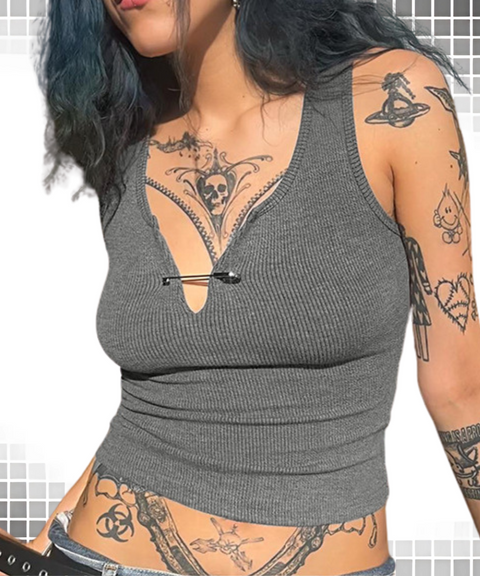 V-neck Cropped Top