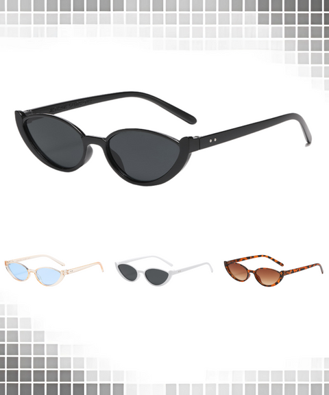 Semi-Rimless Cat-Eye Sunglasses