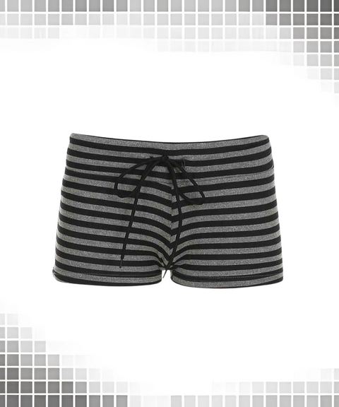 Striped Suspenders Low Waist Shorts Two-piece Set