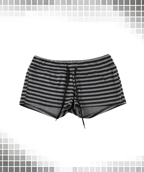 Striped Suspenders Low Waist Shorts Two-piece Set