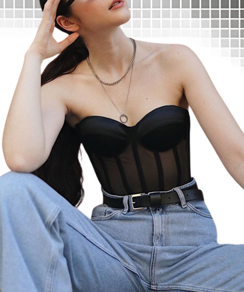 Mesh Waist Bra