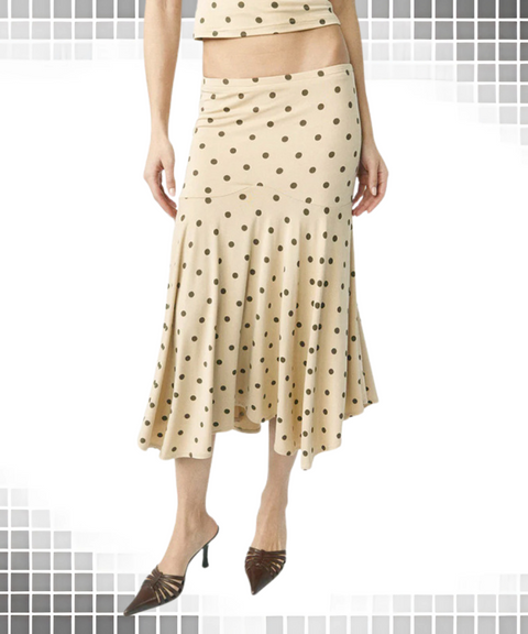 Polka Dot Print Sleeveless Top Skirt Set