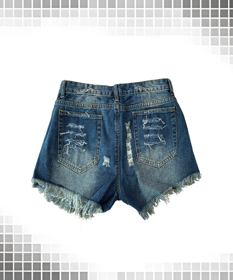 American Flag Element Ripped Jeans Short