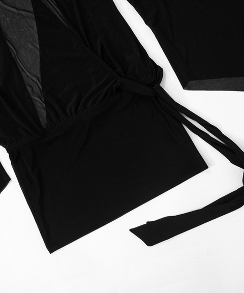 Solid Mesh Short Dress