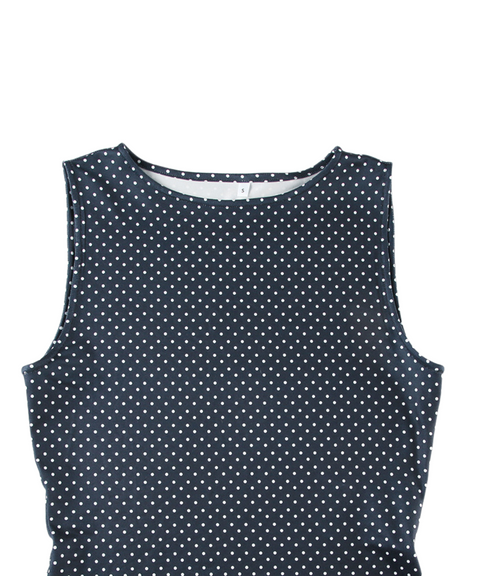 Black And White Polka Dot Sleeveless Dress