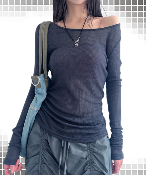 Backless Tie Long Sleeve T-Shirt